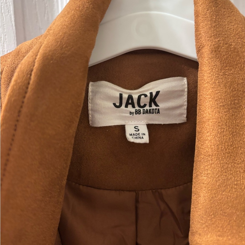 BB Dakota Tan Leather Moto Jacket with Asymmetrical Zipper - Picture 3 of 3